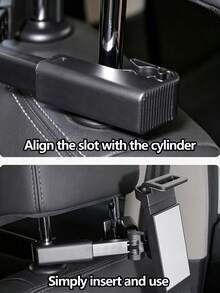 Car Seat Headrest Backseat Phone Holder, Telescopic Rotating Smartphone Mount, Car Interior Accessories Decor, Holder, Tablet Clip-On Phone Case, Key Case, Car Accessories - Black/1pc - View 5