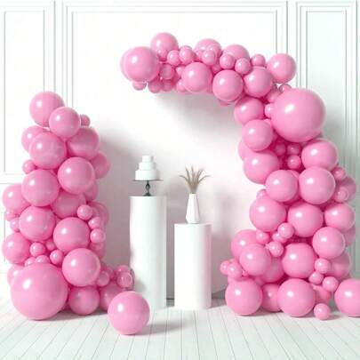 85/60/10pcs Pink Balloon Arch - 5/10/12/18 Inch Pink Latex Balloon Arch Set, Suitable For Birthday, Christening, Anniversary, Bridal Shower, Valentine's Day, Graduation, Princess Party, Bachelorette Party Decoration