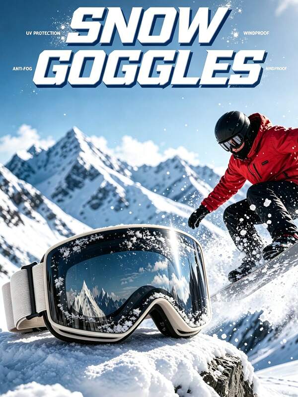 2026 New Morandi Color Classic Large Frame Adult Ski Goggles, Double Layer Anti-Fog UV400 Anti-UV Anti-Wind Protective Eyewear, Single/Double Board Skiing Sports Glasses Unisex, Compatible With Helmets, Includes Portable Case