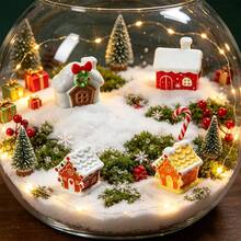 6 buah/Set, Dekorasi Model Rumah Natal Lanskap Mikro, Aksesori Resin Rumah Salju Mini, Cocok untuk Tanaman Pot di Meja, Botol, Dekorasi Rumah, Dekorasi Pesta, Sebagai Hadiah - MultiWarna - View 4
