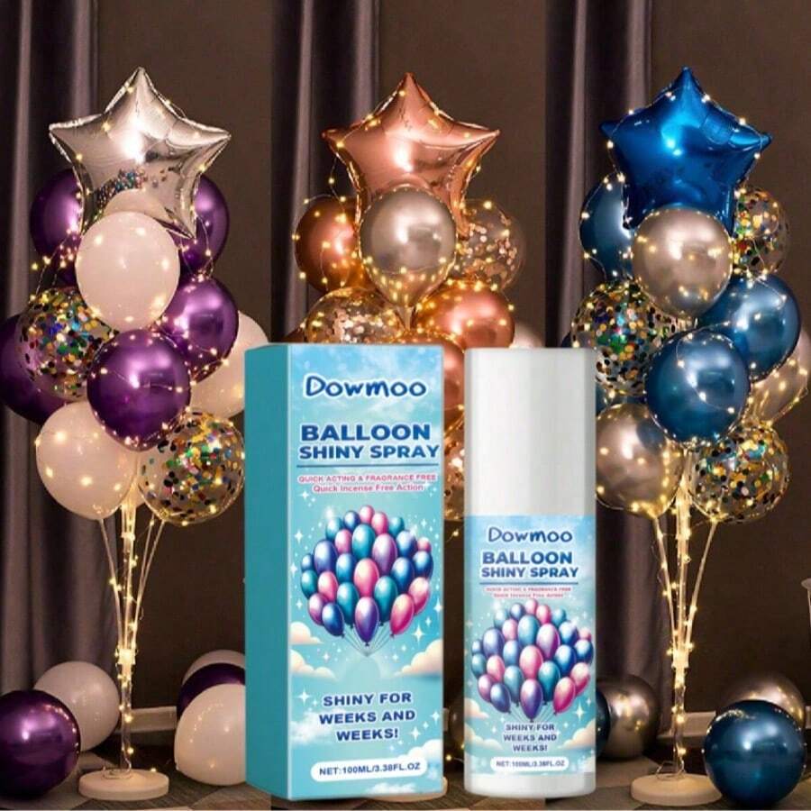 DOWMOO 100ml Direct Spray Balloon Glitter Spray Enhances Balloon Texture And Maintains Long-Lasting Shine, Creating A Sparkling Touch Effect. Perfect For Christmas Decorations, Weddings, Graduations, Engagements And Various Parties - View 1