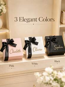 Personalized Gift Box With Lid, Customized Name Gift Box, Personalized Text Wedding Gift Box, Personalized Magnetic Folding Storage Box, Bridesmaid Gift Box, Groomsman/Bridesmaid Box/Bridesmaid Invitation Box/Chief Bridesmaid Box/Wedding - Multicolor - View 4