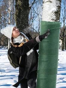1pc Premium Double-Layer Coated Winter Tree Wrap, Thick Breathable Fabric, Frost-Proof Warm Plant Insulation Cover, Garden Tree Wrapping Cloth, Suitable For Landscape Maintenance And Winter Outdoor Plant Care - Multiple Styles - View 3