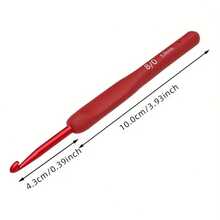 Set 9 buah Jarum Rajut Elegan Warna Merah dengan Pegangan Lembut, Jarum Rajut Ergonomis Aluminium dengan Pegangan Silikon Anti Selip, Mudah Memasukkan Benang Tanpa Tersangkut, Tahan Lama dan Mudah Digunakan, Cocok untuk Proyek Merajut dan Merenda, Alat Rajut, Perlengkapan Kerajinan Benang - Berbagai gaya - View 3