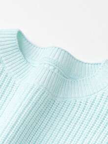 Balabala Baby Girls Knit Sweater Soft‑Touch New Autumn Winter Knitted Base Layer Pullover For Little Young Girl - Blue Tint - View 6