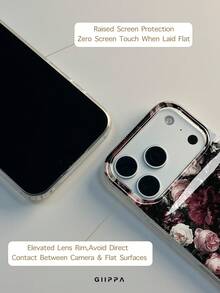 GIIPPA 1件裝玫瑰圖案設計手機殼，適用於Phone 17 Pro Max，相容Phone 16 Pro Max、15 Pro Max、14 Pro Max，韓系高端時尚趣味手機殼，相容11/12/13/14/15/16 Pro Max Plus，優雅設計男女皆宜，送給女友的聖誕節、情人節、復活節、婚禮季與生日完美禮物 - 紅色 - 查看 7