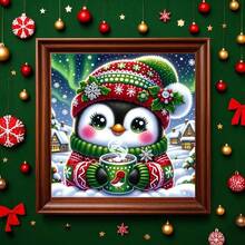 1PC DIY 5D Diamond Painting Kit Christmas Penguin Pattern - Round Full Drill Art Mosaic Craft, Home Wall Decor, Unframed - No Frame - View 2