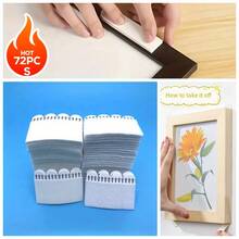 36 Pairs [72 Pieces] Nylon Hanging Strips, No-Drill Hooks, Picture Frame Wall Art Mounts, Invisible Magic Tape, Double-Sided Wall Fixers - A - View 2