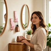 4pcs Pink Cat Wall Hooks - Easy To Install, Suitable For Room, Bedroom, Living Room, Office - Can Store Keys, Coats, Towels, Jewelry, Butterfly Bedroom Decor, Room Jewelry Storage Rack, Fashionable Storage Solution, Elegant Design - Multicolor - View 3