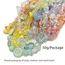 50g/包 混色混款壓克力珠，適用於手鍊、項鍊及其他珠寶製作，DIY手工配件 - 隨機混款 - 查看 7