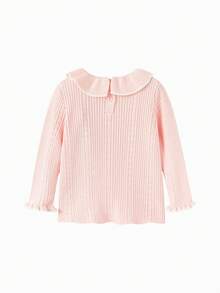 Balabala Baby Girls Knit Sweater Soft‑Touch Winter Knitted Base Layer Versatile Pullover For Little Young Girl - White Red - View 5