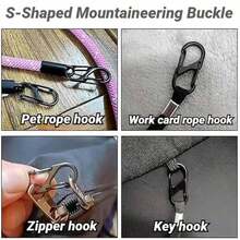 4/8Pcs Alloy Snap Lock Keychain, S-Shaped Alloy Carabiner, Suitable For Camping, Hiking And Other Activities - Multicolor - View 6