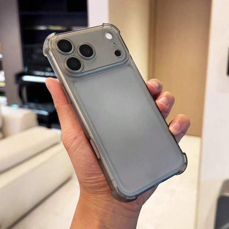 可愛磨砂透明手機殼，適用於 iPhone 18 Pro Max 17 16 15 14 13 12 Plus，防震保護保護殼 - 透黑 - 查看 8