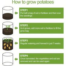 4/2/1 Set Potato Planting Bags, Durable Fabric Garden Planters With Flap And Handle, Spring Planting Bags, Plant Cultivation Bags, Potato And Vegetable Growing Buckets With Observation Window - Green - View 2