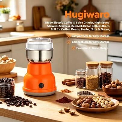 Molinillo eléctrico mini para el hogar de 300ml, molinillo de alimentos ultrafino, molinillo de café, molinillo de especias y pimienta, molino de granos con 2 cuchillas. Herramienta de molienda para la cocina del hogar. Oferta especial de otoño/invierno.