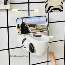 Creative Wall-Mounted Toilet Ashtray, Household Personalized Cute Toilet Bathroom Living Room With Cover Ashtray Anti-Fly Ash - Personalized Toilet Ashtray + 3D Puppy Sticker - View 5