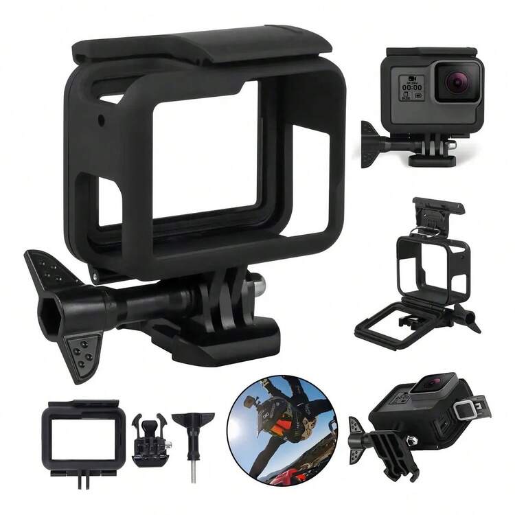 Funda Protectora Carcasa De Bisel Abs Para Gopro Hero 5 6 7 - Negro - Añade 1