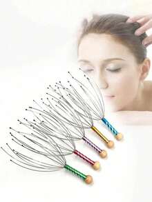 1Pc Octopus Scalp Massager, Handheld Scalp Relax Tool, Relieve Fatigue, Improve Scalp Blood Circulation, Holiday Present, Random Color & Pattern - Upgraded Version - View 7