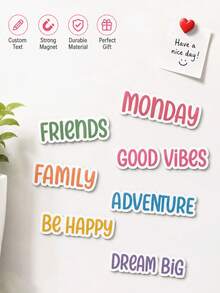 Custom Text/Name Fridge Magnets, Personalized Text Fridge Magnets, Custom Home Decor Magnets, Teacher Whiteboard Magnets, Personalized Classroom Schedule Accessories, DIY Fridge Magnets, Back To School, Home Decor - Multicolor 3 - View 4