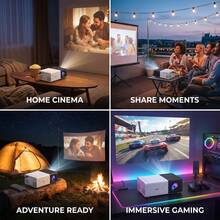 Mini Portable Projector, Black & White HD Wireless Projector, Ultra Quiet Plug And Play Video Projector, Wireless Screen Casting Compatible With Phone Computer, Home Theater Office Portable Projection Device - Black and White - View 8