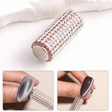 Cat-Eye Nail Art Set Featuring A Handle Fully Encrusted With Rhinestones; Easily Creates A Translucent Cat-Eye Halo Effect. Suitable For Professional Nail Technicians, Trainees, And DIY Enthusiasts - Multicolor - View 9
