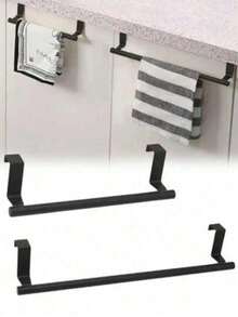 1pc No-Drill Single Bar Towel Rack, Over-The-Door Hanging Storage Shelf, Multi-Purpose Organizer For Bathroom, Kitchen, Dorm, Summer And Back-To-School Essential, Birthday Gift - Multicolor - View 11