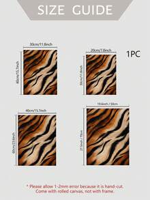 1/3pcs Wild Animal Fur Texture Canvas Wall Art, Unframed, Leopard Tiger Zebra Skin Pattern Print Set, Retro Luxury Safari Poster Pack, Wall Decor For Living Room Bedroom Dorm Apartment Interior, Home Decoration, Gift - Abstract Style a - View 5