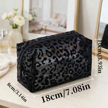 1pc Women's Mesh Breathable Makeup Bag, Multiple Pattern Colors Available, Portable Lipstick Touch-Up Storage Bag, Suitable For Daily Use And Carrying - Black - View 8