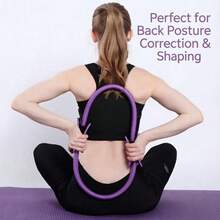 Pink Pilates Yoga Resistance Ring And Free Yoga Resistance Band, Home Fitness Workout Equipment, Suitable For Full Body Exercise - Multicolor - View 4