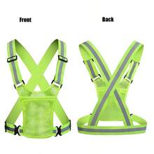 Reflective Safety Vest, Lightweight Adjustable Elastic Vest Jacket With High-Visibility Reflective Strips, Suitable For Traffic Control, Running, Cycling - Multicolor - View 11