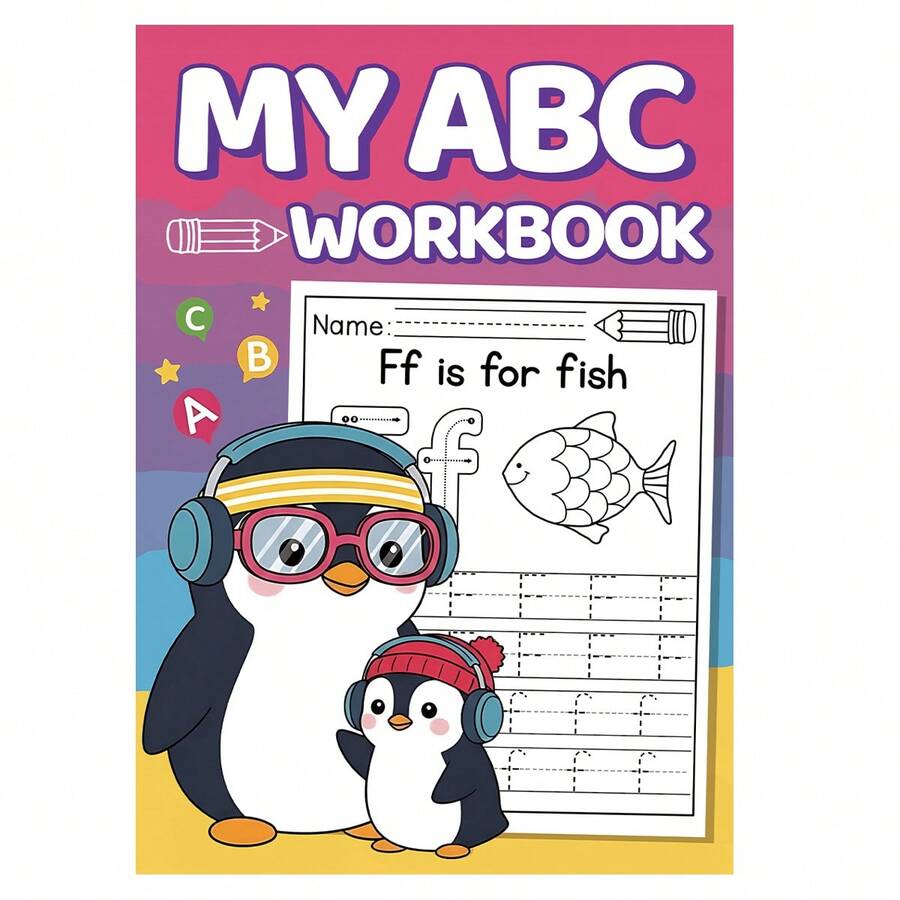 ABC Alphabet Tracing & Phonics Practice Notebook, Uppercase & Lowercase Letter Writing, Letter Recognition, Picture Vocabulary, Pencil Control & Handwriting Exercises For Home Learning And Classroom Practice - ABC Alphabet Learning - View 1