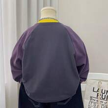 Kaos Lengan Panjang Raglan Anak Laki-Laki Terbaru Musim Semi 2026, Atasan Kaos Kasual Serbaguna dengan Warna Kontras dan Bahan Halus - Lilac Purple - View 4