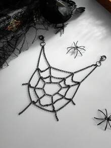 1pc Gothic Black Metal Spider Web Pants Chain, Halloween Punk Style Pocket Chain Accessory For Women Street Party - Pants Chain - View 5