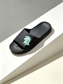 Women's Cartoon Monster Slippers, Soft EVA Platform Slide Sandals, Non-Slip Quick-Dry Indoor & Outdoor Shower Bathroom Slides - Style B-black - View 3