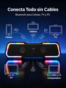 Bocina Bluetooth Portátil con Luces RGB Multicolor, Altavoz Inalámbrico con Sonido Potente y Graves Claros, Diseño Moderno para Fiestas, Karaoke, Reuniones con Amigos, Hogar y Viajes, Conexión Estable y Batería Recargable para Disfrutar tu Música Favorita en Cualquier Lugar - Ver 10