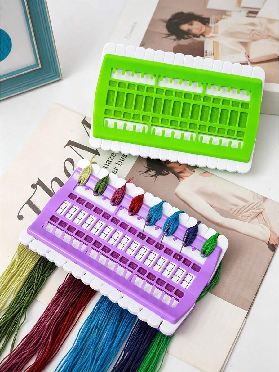 Cross Stitch Kit Storage Box Embroidery Thread Project Card 30 Slots Sewing Needle Storage Rack Craft Tools Accessories, Suitable For Sewing Room, Craft Table And DIY Studio, Sewing Accessories - Multicolor - View 1