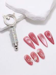 Magnetic Nail Art Tool Set: Rhinestone "Black Hole" Cat Eye Magnetic Ring, Quickly Create Strong Cat Eye Effect - Multicolor - View 9