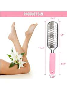 1pc Stainless Steel Foot File Scraper, Foot Exfoliating Grinder, Removes Hard Skin, Cracked Skin And Dead Skin, Suitable For Dry And Wet Feet - Multicolor - View 2