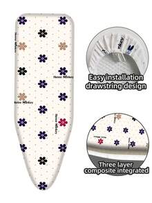 Drawstring Ironing Board Cover, Heat-Resistant 3-Layer Composite Cotton Fabric Cover, Non-Fading Ironing Board Cover For Home Use - (Three-layer Composite High-temperature Resistant Fabric) In Full Bloom - View 14