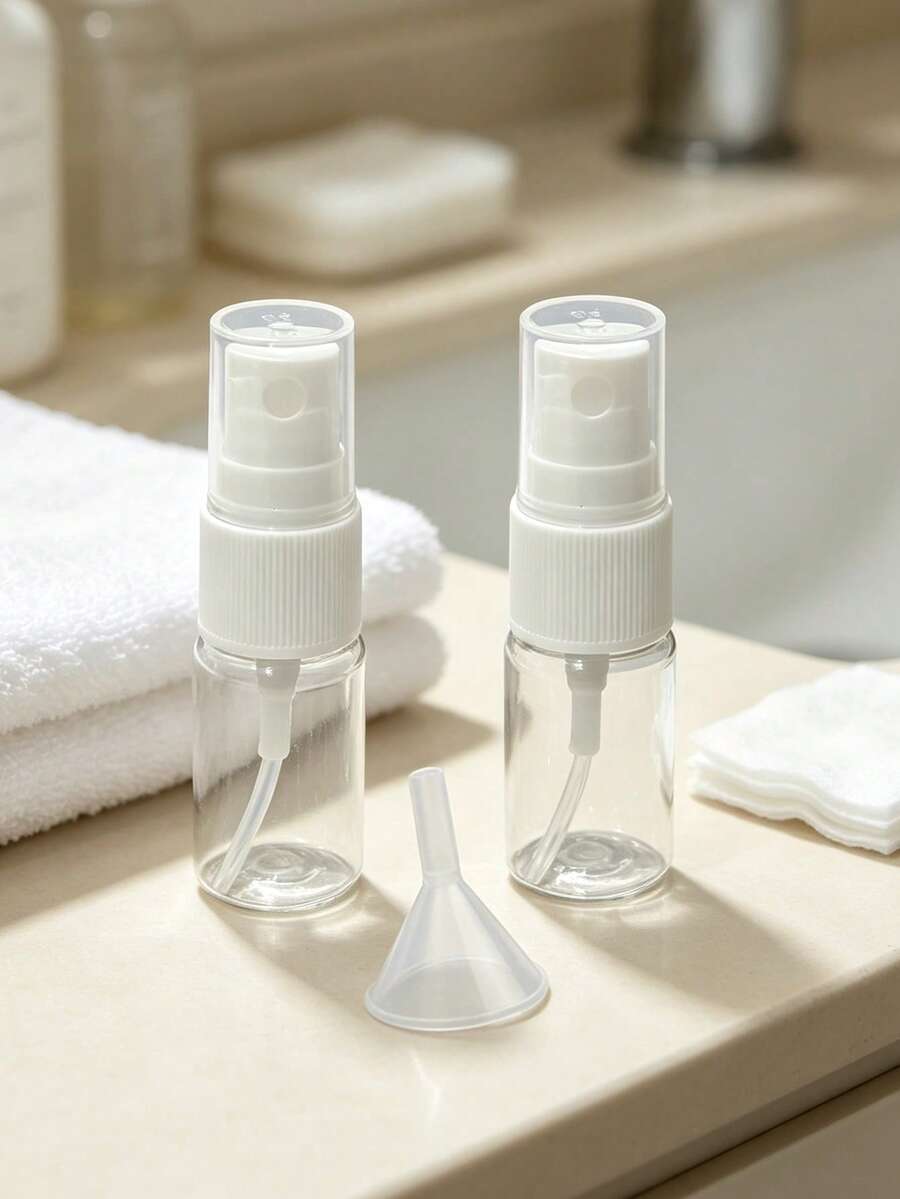 Refillable Plastic Pump Lotion Dispenser Bottle With Nozzle Includes A Funnel, Portable Travel Cosmetic Container For Essence Foundation Moisturizer, Skincare Sample Testing Storage Bottle,Small Travel Accessory Container - Multicolor - View 1