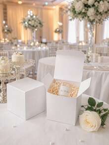 12/6/1pc White Gift Box With Lid | 5x5x5 Inch Durable Square Gift Box | Suitable For Weddings, Christmas, Holidays, Birthdays And All Other Occasions - Gift Packaging Box - View 1