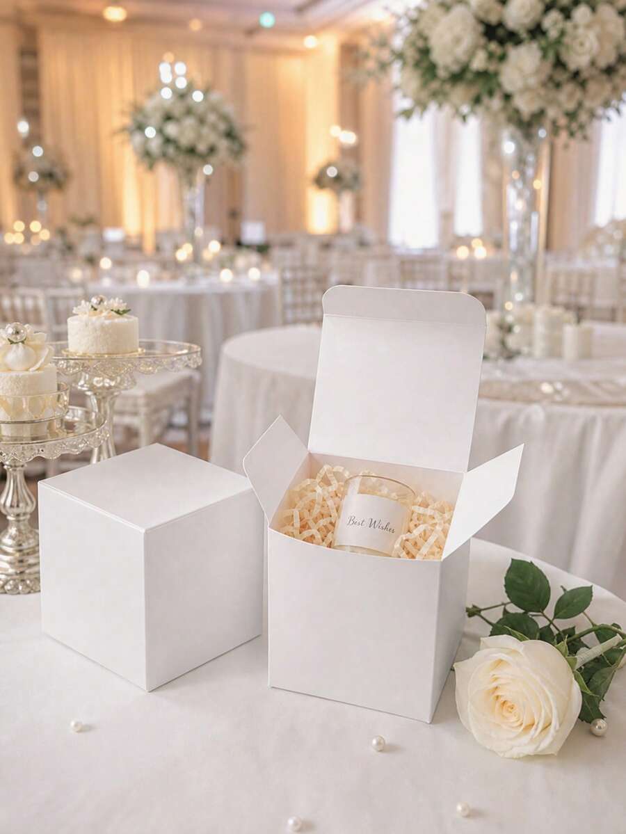 12/6/1pc White Gift Box With Lid | 5x5x5 Inch Durable Square Gift Box | Suitable For Weddings, Christmas, Holidays, Birthdays And All Other Occasions - Gift Packaging Box - View 1
