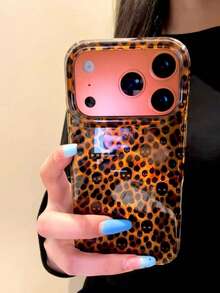 Vintage Black Skull Leopard Print Phone Case Compatible With Apple 17 Pro Max/ 17 Pro, Korean Ins Style Aesthetic, 16/15, Niche Creative Premium Full Coverage Shockproof New Phone Shell - Multicolor - View 1