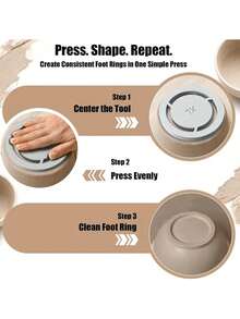 5pcs Pottery Foot Ring Tool Set - Pottery Foot Mold, Pottery Bottom Ring Positioning Tool Set, Ceramic Trimming Support Tool, Multi-Size Pottery Foot Ring, Pottery Wheel Handmade Clay Craft Stability Positioning Auxiliary Tool - Multicolor - View 5