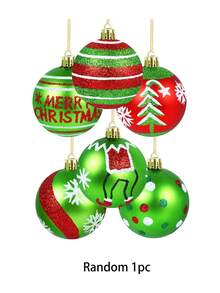12pcs Christmas Tree Decor Balls, 2.4 Inch Red & Green Christmas Ball Hanging Ornaments, Shiny Christmas Tree Hanging Ball Decorations, Christmas Holiday Decorations - Multicolor - View 10