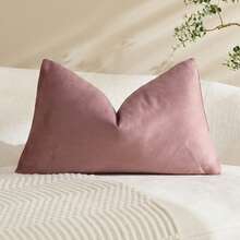 1pc/2pcs Lotus Root Pink Velvet Solid Color Decorative Pillow Covers(Pillow Insert Not Included), Square Cushion Covers, Holiday Home Decor Pillows, Soft & Cozy Fabric, Modern Decor For Sofa, Home Bedroom, Dorm Use - Dusty Pink - View 8
