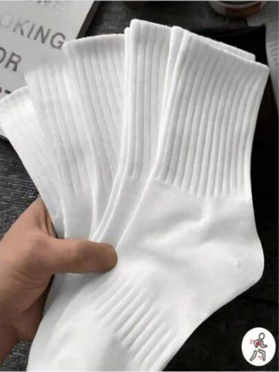 1/5/10/15/20 pares de calcetines deportivos unisex de media caña, calcetines gruesos que absorben la humedad y resisten el olor, calcetines suaves para todas las estaciones para parejas, adecuados para deportes y uso casual