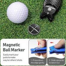 Foldable Fish Golf Divot Tool, Spring Loaded Ball Repair Fork, Portable Green Repair Tool, Golf Course Accessory For Players - Blue - View 6