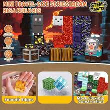 40pcs Magnetic Building Blocks Toy Set, Includes Fun Character Cubes - Lava Adventure Theme To Unleash Endless Imagination, Comes With Portable Iron Box, STEM Sensory Educational Toy, Creative Birthday & Holiday Gift For Boys & Girls 3+ Years Old - Multicolor - View 6