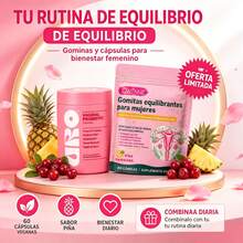 URO Combo Oferta Suplemento Vitamínico para Mujer, Set Combinado: U R O 60 Cápsulas Probióticas Sin Sabor + 60 Gomitas Sabor Piña Hawaiana, Favorece el Equilibrio Nutricional, Suplemento Dietario Uso Diario - Combo Precio Favorito - Ver 1